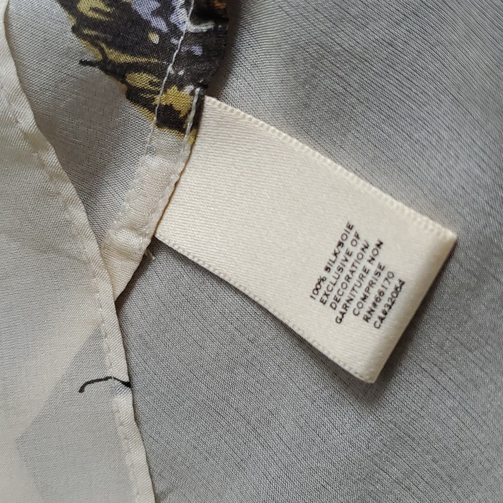 Anthropologie Moulinette Soeurs 100% Silk cream bird top. - Picture 7 of 8